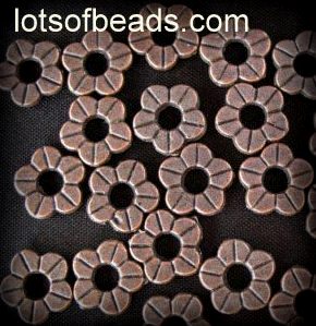 Copper flower spacer bead